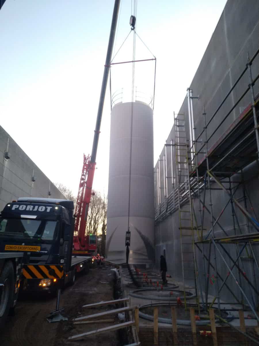 Plaatsing Buitensilo's kraanwerk granulaten